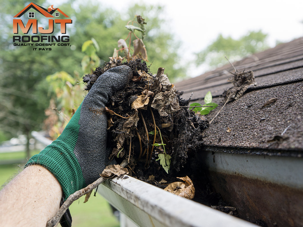 Cleaned gutters by MJT Roofing in Connecticut